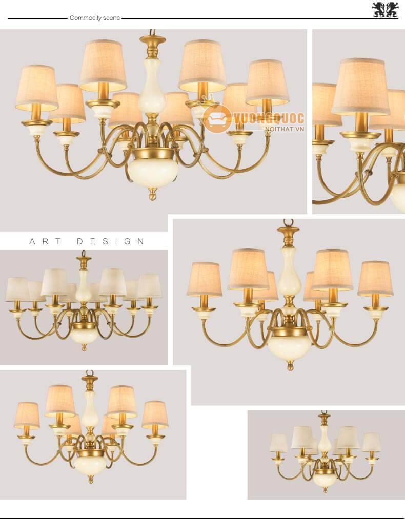 Đèn chùm đồng cao cấp sang trọng tinh tế ABR161-5